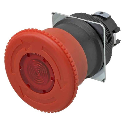Omron Twist Release Illuminated Emergency Stop Push Button, Panel Mount, 22mm Cutout