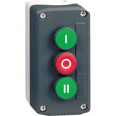 Schneider Electric Push Button Control Station - 1 NC+2NC, Polycarbonate, 3 Cutouts, IP66