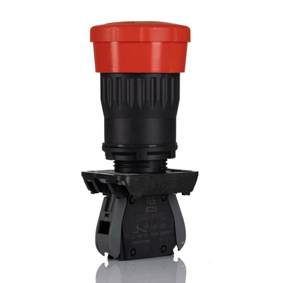 RS PRO Twist Release Emergency Stop Push Button, Panel Mount, 22mm Cutout, 1NC, IP65