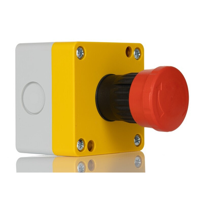 RS PRO Twist Release Emergency Stop Push Button, Surface Mount, 1NC, IP65