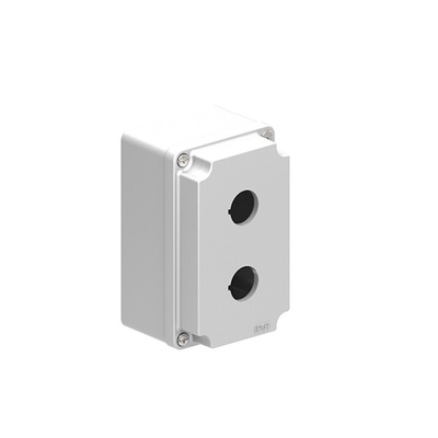Lovato Grey Aluminium Alloy LPZM Empty Control Station - 2 Hole 22.5mm Diameter