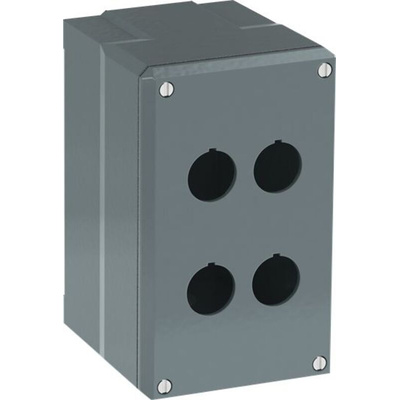 Grey Aluminium Modular Metal Push Button Enclosure - 4 Hole