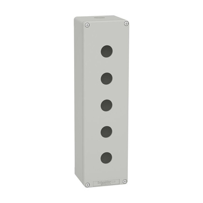 Schneider Electric Grey Die Cast Aluminium XAPD Empty Control Station - 5 Hole 22mm Diameter