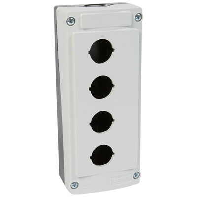 Legrand Grey Plastic Empty Control Station - 4 Hole 22.5mm Diameter