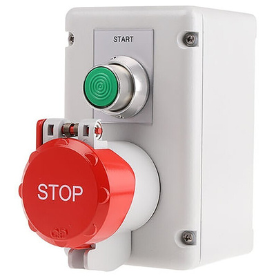 Craig & Derricott Momentary (Start), Pull to Reset (Stop) Push Button Control Station - SPDT, Die Cast Aluminium,
