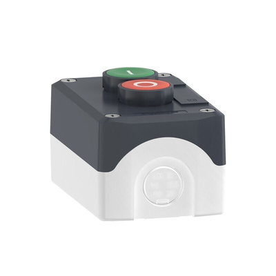 Schneider Electric Spring Return Enclosed Push Button - SPST, SPST, Polycarbonate, 2 Cutouts, Red/Green, I/O, IP66,