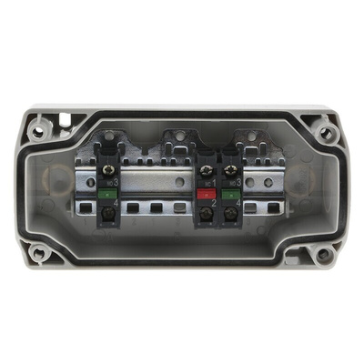 Schneider Electric Spring Return Enclosed Push Button - SPST, Polycarbonate, 3 Cutouts, Black, Red, White, Yes, IP66,