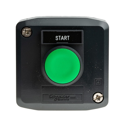 Schneider Electric Spring Return Enclosed Push Button - SPST, Polycarbonate, Green, START, IP66, IP67, IP69K