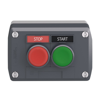 Schneider Electric Spring Return Enclosed Push Button - 1NC/1NO, Polycarbonate, Green, Red, START/STOP, IP66, IP67,