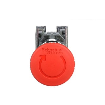 Schneider Electric Harmony XB4 Series Twist Release Emergency Stop Push Button, Panel Mount, 22mm Cutout, SPDT, IP66,