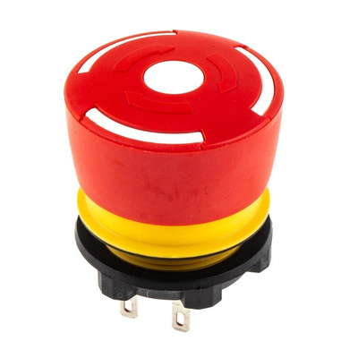 EAO 84 Series Twist Release Emergency Stop Push Button, Panel Mount, 22.5mm Cutout, 1 NO + 1 NC, IP65