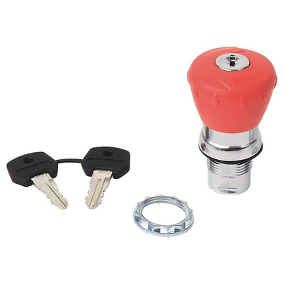 Allen Bradley 800FM Series Key Release Emergency Stop Push Button, Panel Mount, 22.5mm Cutout, IP66