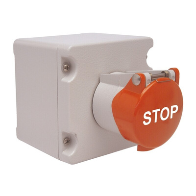 Craig & Derricott Pull to Reset (Stop) Push Button Control Station - SPDT, Die Cast Aluminium, Red, STOP, IP65