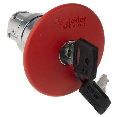 Schneider Electric Harmony XB4 Series Key Release Emergency Stop Push Button, Panel Mount, 22mm Cutout