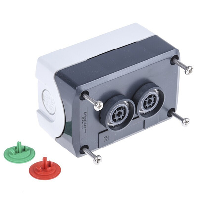 Schneider Electric Spring Return Enclosed Push Button - SPST, SPST, Polycarbonate, Green, Red, IP66, IP67, IP69K