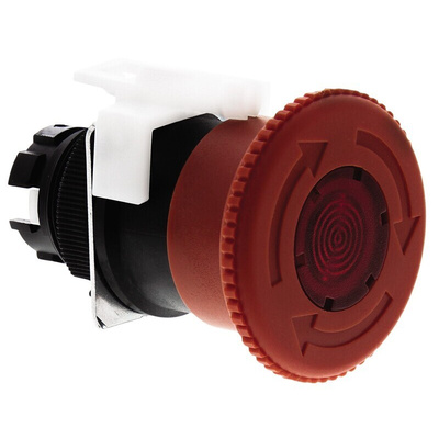 Omron A22E Series Twist Release Illuminated Emergency Stop Push Button, Panel Mount, IP65