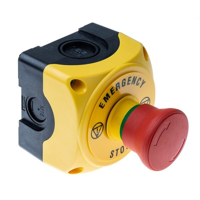 Lovato S1PY Series Twist Release Emergency Stop Push Button, Surface Mount, 1NC, IP66, IP67, IP69K