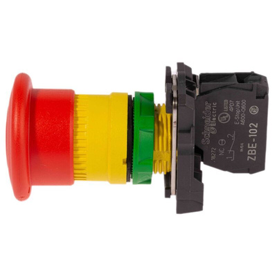 Schneider Electric Harmony XB5 Series Pull Release Emergency Stop Push Button, Panel Mount, 22mm Cutout, 1NC, IP66