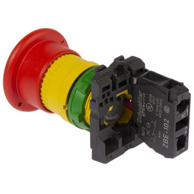 Schneider Electric Harmony XB5 Series Pull Release Emergency Stop Push Button, Panel Mount, 22mm Cutout, 1NC, IP66