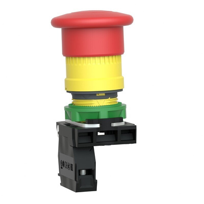Schneider Electric Harmony XB5 Series Pull Release Emergency Stop Push Button, Panel Mount, 22mm Cutout, 1NC, IP66
