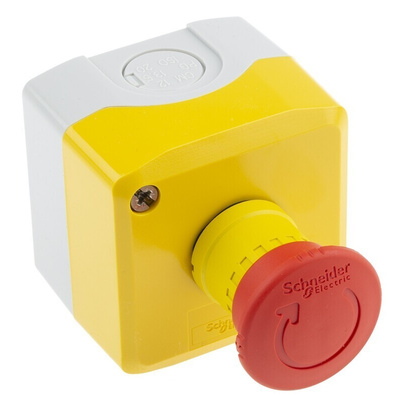 Schneider Electric Harmony XALK Series Twist Release Emergency Stop Push Button, Surface Mount, 40mm Cutout, 1NC, IP66,