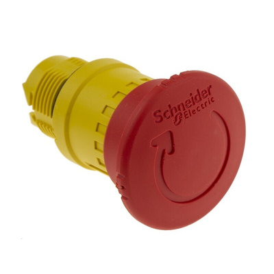 Schneider Electric Harmony XB5 Series Twist Release Emergency Stop Push Button, Panel Mount, 22mm Cutout, 1NC