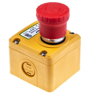 IDEM ES Series Twist Release Emergency Stop Push Button, Surface Mount, 2NC + 1NO, IP67