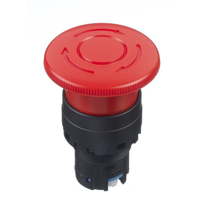 Idec HW Series Twist Release Emergency Stop Push Button, Panel Mount, 22mm Cutout, IP20, IP65