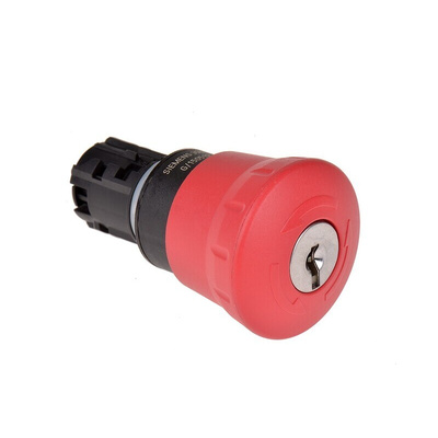 Siemens 3SU1 Series Key Release Emergency Stop Push Button, Panel Mount, 22mm Cutout