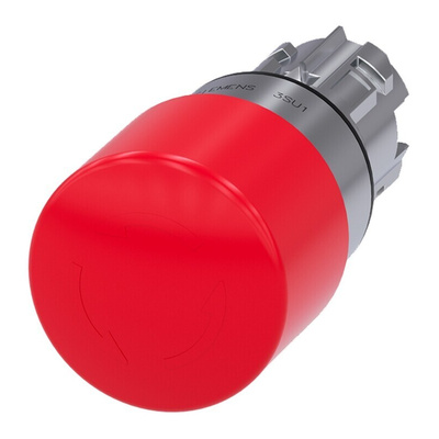Siemens 3SU1 Series Twist Release Emergency Stop Push Button, Panel Mount, 22mm Cutout