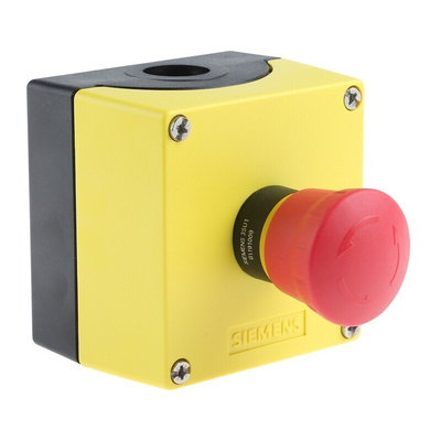 Siemens 3SU1 Series Twist Release Emergency Stop Push Button, Surface Mount, 1NC, IP66, IP67, IP69K