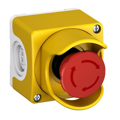 ABB 1SFA Series Twist Release Emergency Stop Push Button, Surface Mount, 2NC, IP66, IP67, IP69K
