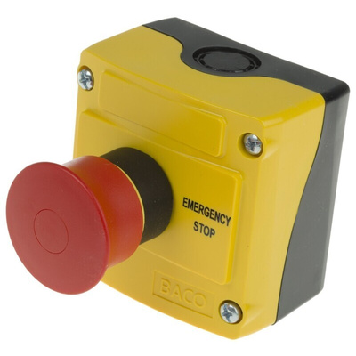 BACO LBX1 Series Pull Release Emergency Stop Push Button, Surface Mount, 2NC, IP66