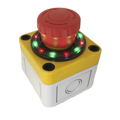 APEM A02ES-I Series Twist Release Emergency Stop Push Button, Panel Mount, 22mm Cutout, 2NC, IP65