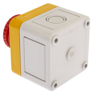 APEM A02ES-I Series Twist Release Emergency Stop Push Button, Panel Mount, 22mm Cutout, 2NC, IP65
