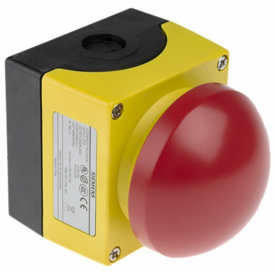 Siemens 3SU1 Series Pull Release Emergency Stop Push Button, Panel Mount, 22mm Cutout, 1 NO + 1 NC, IP66, IP67,