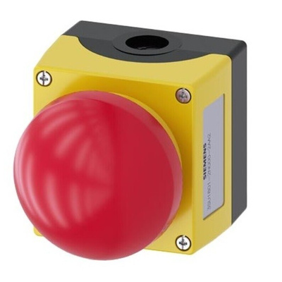 Siemens 3SU1 Series Pull Release Emergency Stop Push Button, Panel Mount, 22mm Cutout, 1 NO + 1 NC, IP66, IP67,