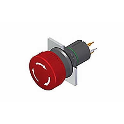 EAO 51 Series Emergency Stop Push Button, Panel Mount, 16.2mm Cutout, IP65