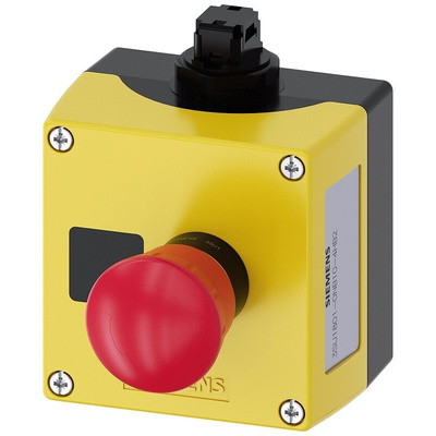 Siemens 3SU1 Series Twist Release Emergency Stop Push Button, Surface Mount, SPDT, IP66, IP67, IP69