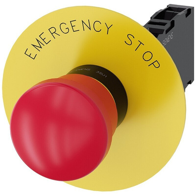 Siemens 3SU1 Series Pull Release Emergency Stop Push Button, Panel Mount, 22mm Cutout, SPDT, IP66, IP67, IP69