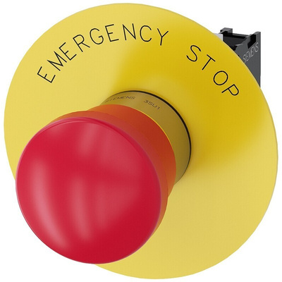 Siemens 3SU1 Series Pull Release Emergency Stop Push Button, Panel Mount, 22mm Cutout, 1NC, IP66, IP67, IP69