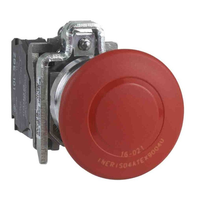 Schneider Electric XB4 Series Pull Release Emergency Stop Push Button, Panel Mount, 22mm Cutout, 1 NO + 1 NC, IP65