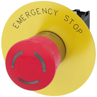 Siemens SIRIUS ACT Series Twist Release Illuminated Emergency Stop Push Button, Panel Mount, 22mm Cutout, 2NC