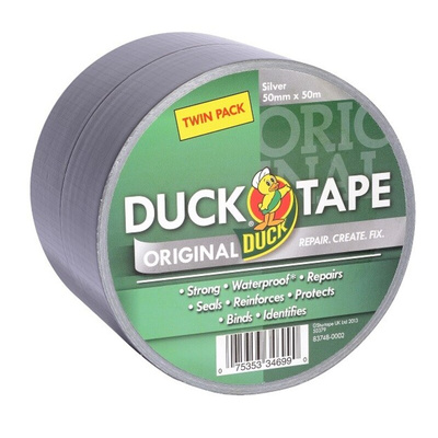 DUCK TAPE Duck Tape 211115 Duct Tape, 50m x 50mm, Silver, Gloss Finish