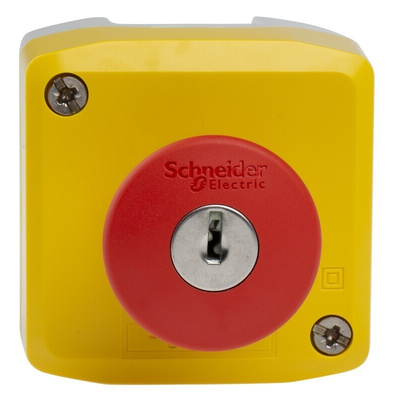 Schneider Electric Harmony XALK Series Key Release Emergency Stop Push Button, Surface Mount, SPDT