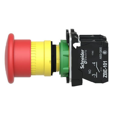 Schneider Electric Harmony XB5 Series Pull Release Emergency Stop Push Button, Panel Mount, 22mm Cutout, SPDT, IP66,