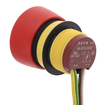 EAO 84 Series Twist Release Emergency Stop Push Button, Panel Mount, 22.5mm Cutout, SPDT, IP65