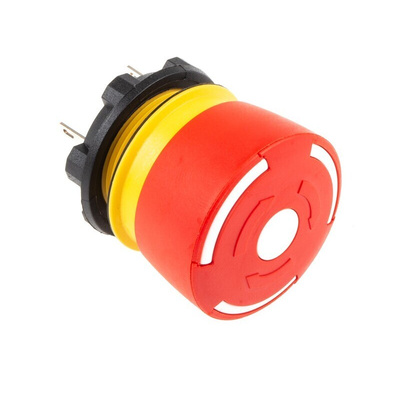 EAO 84 Series Twist Release Emergency Stop Push Button, Panel Mount, 22.5mm Cutout, 2NC, IP65