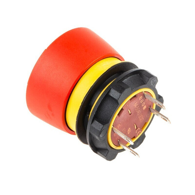 EAO 84 Series Twist Release Emergency Stop Push Button, Panel Mount, 22.5mm Cutout, 2NC, IP65