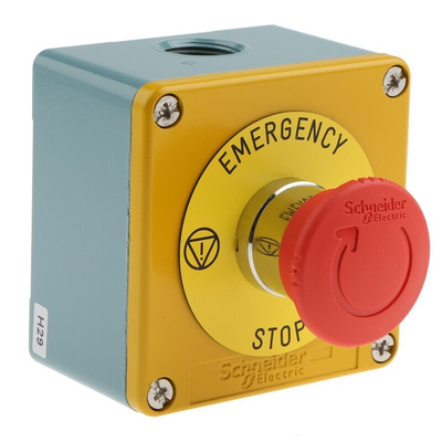 Schneider Electric Harmony XAP Series Twist Release Emergency Stop Push Button, Surface Mount, 2NC, IP65